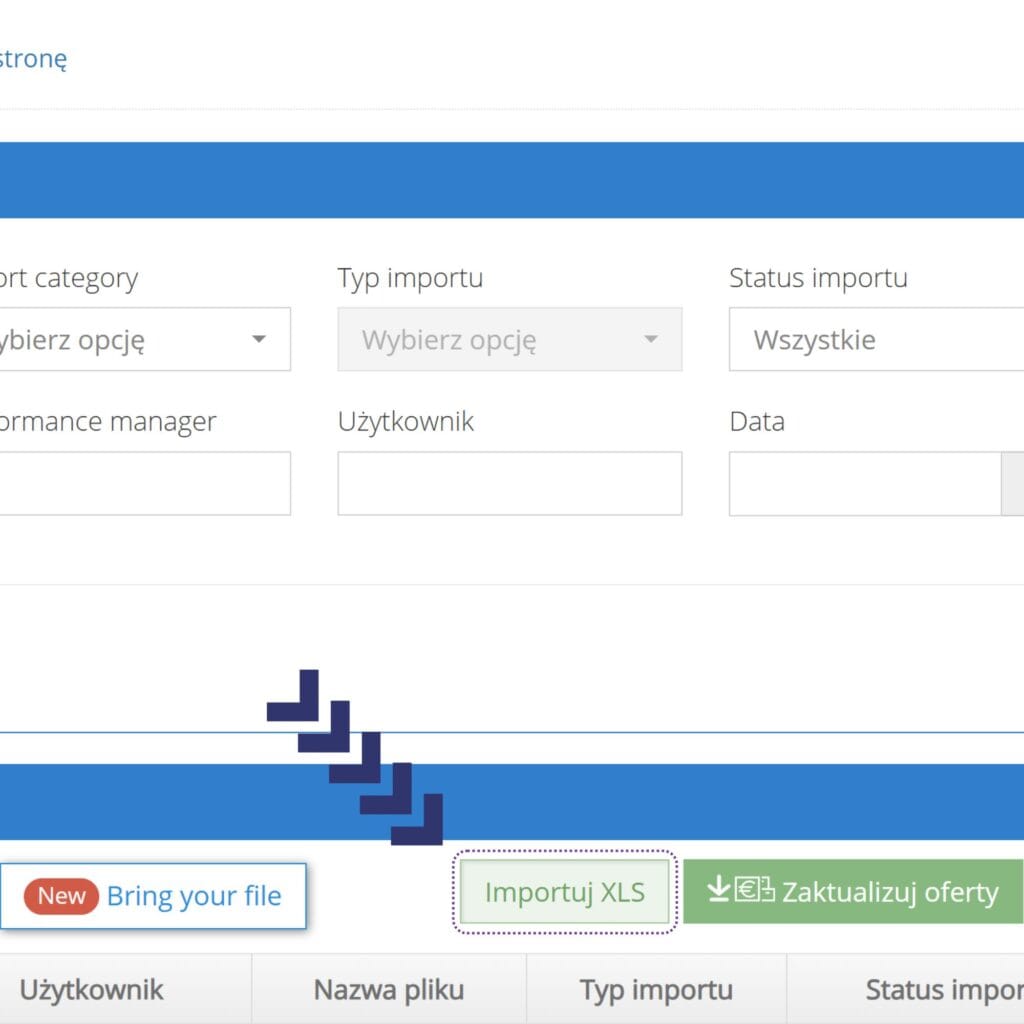 butonul importuj XLS în eMAG Marketplace - ghid harta.agency