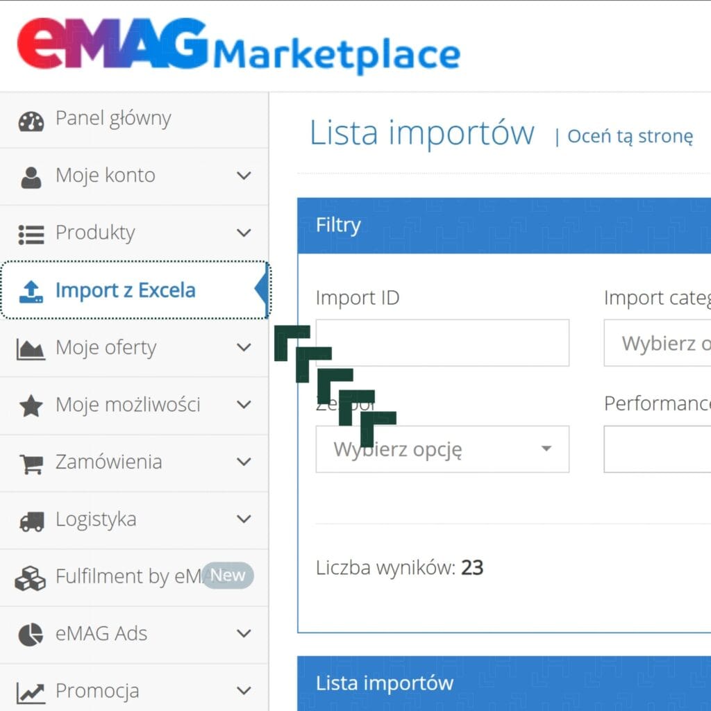 importul fișierului XLS cu ofertele în eMAG Marketplace garanție agenția harta