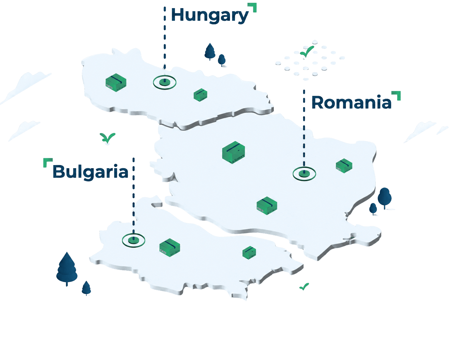 Coverage map for harta.agency and eMAG Marketplace