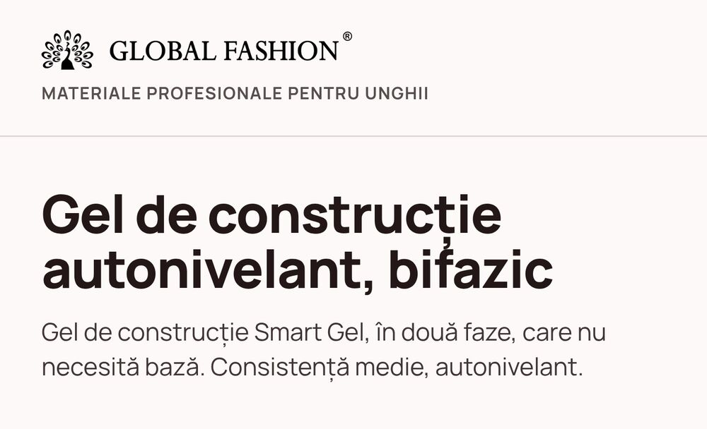 Продуктова страница в eMAG на марката Global Fashion: изграждащ гел Smart Gel - 1