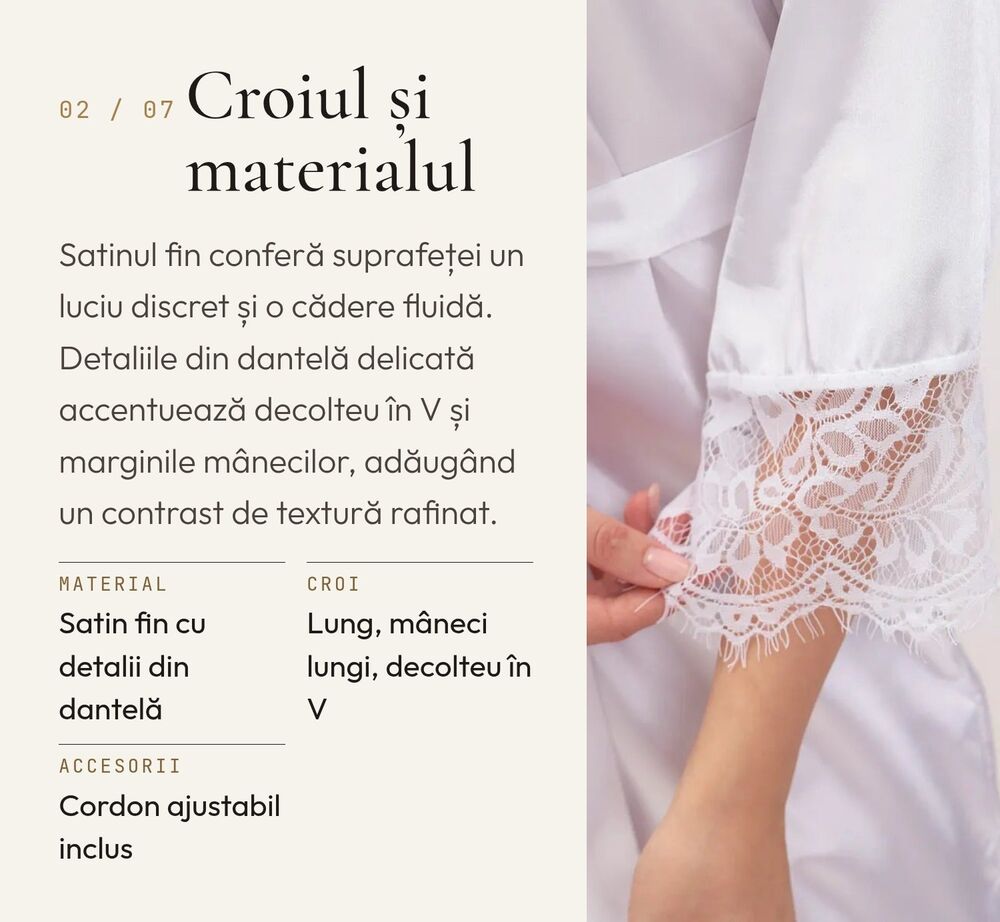 TrendyUp eMAG product page: satin robe with lace - 3