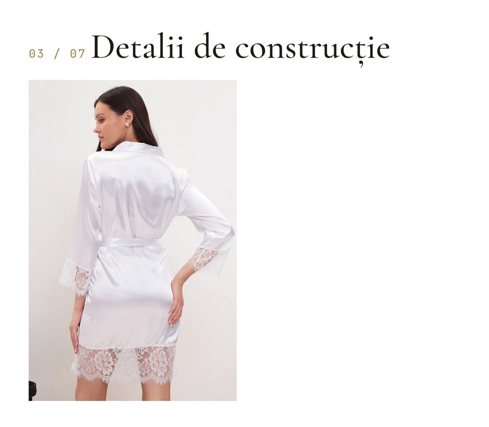 TrendyUp eMAG product page: satin robe with lace - 4