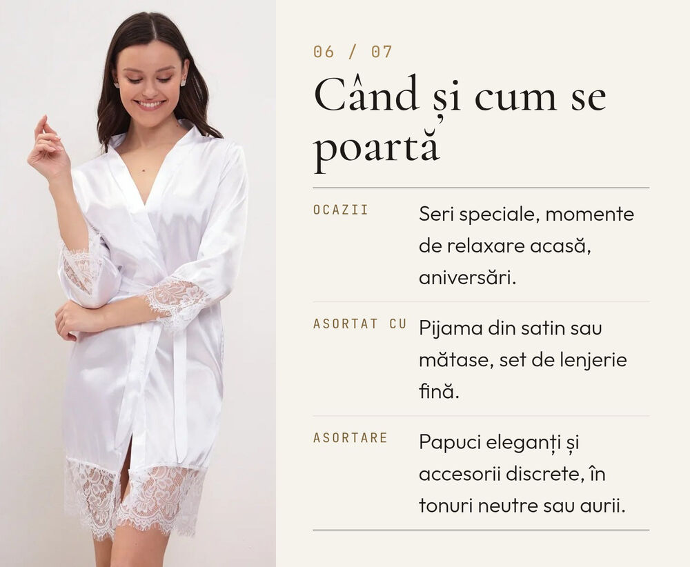 TrendyUp eMAG product page: satin robe with lace - 7