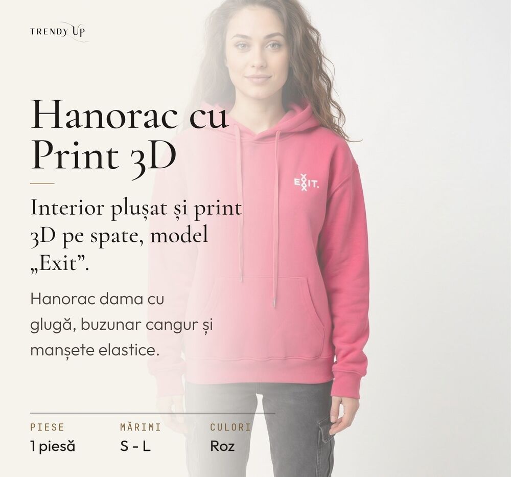 TrendyUp eMAG product page: hoodie with 3D print - 1